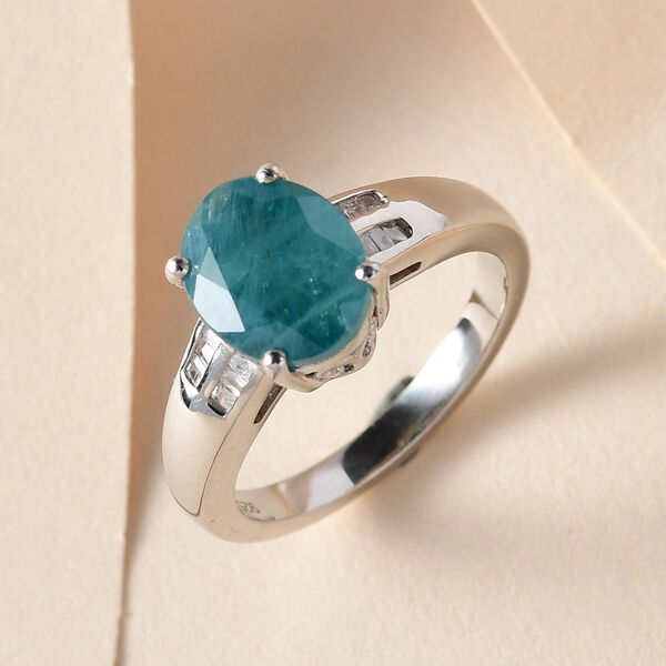 Grandidierit und wei&szlig;er Diamant-Ring, 925 Silber platiniert  ca. 2,99 ct image number 2