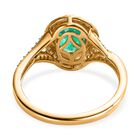 AAA Kagem sambischer Smaragd und Diamant-Halo-Ring in 585 Gelbgold, 1,38 ct. image number 5