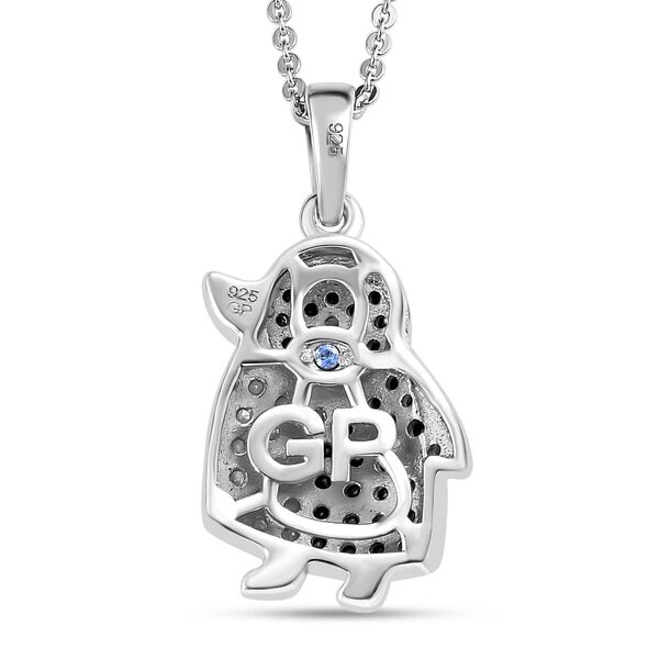 GP Italian Garden Kollektion - Weißer und schwarzer Diamant und blauer Saphir-Anhänger mit 50 Kette - 0,54 ct. image number 5