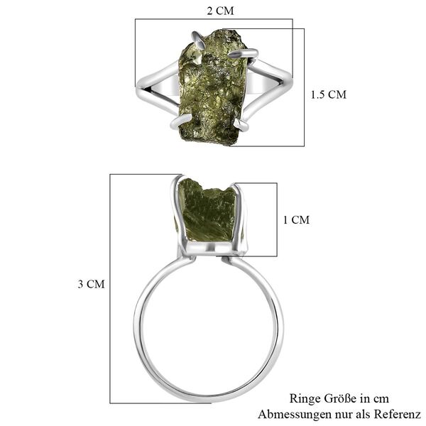 Nat&uuml;rlicher Moldavit-Ring, 925 Silber  ca. 4,80 ct image number 7