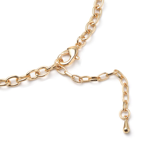 Mehrfarbige, emailliertd und wei&szlig;e Kristall-Halskette, ca. 50+5 cm, goldfarben image number 4