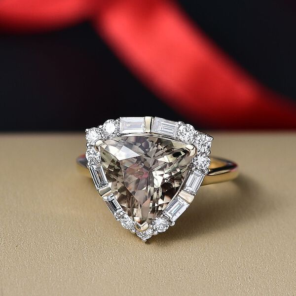 LUXURIANT DIAMOND - AAA Turkizit, Lab Grown Diamant Ring 417 Gold (Gr&ouml;&szlig;e 16.50) ca. 5,50 ct image number 1