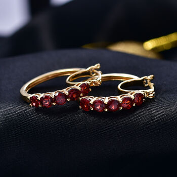 EverTrue AA Mosambik Granat Creolen - 2,78 ct.