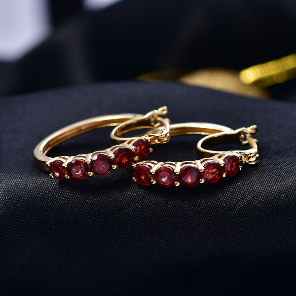 EVER TRUE AA Mosambik Granat Ohrringe Nickelfreies Messing ca. 2,78 ct. image number 1