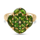 Natürlicher Chromdiopsid Ring 925 Silber vergoldet (Größe 16.00) ca. 2,29 ct
