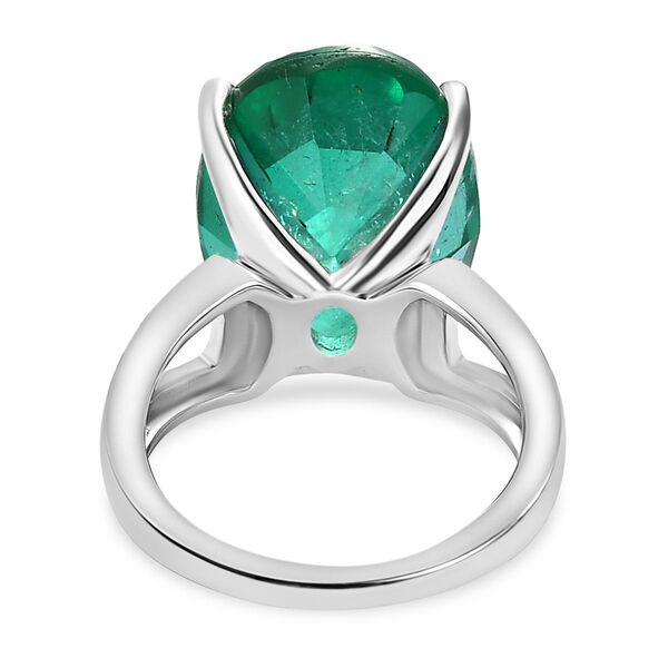 Smaragd-Quarz Triplette Ring, 925 Silber rhodiniert (Größe 17.00) ca. 13.51 ct image number 6