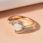 Natürlicher Äthiopischer Opal und Zirkon Ring 925 Silber vergoldet  ca. 0,65 ct image number 1