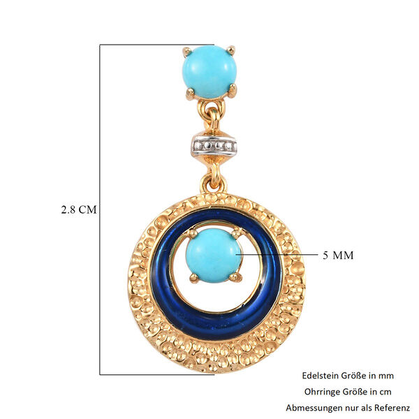 Nat&uuml;rliche Sleeping Beauty T&uuml;rkis emaillierte Ohrh&auml;nger in Silber, 0,73 ct. image number 5