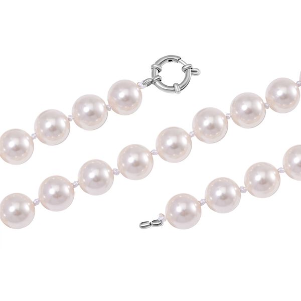 Weiße Muschelkernperle Halskette, 50cm image number 4