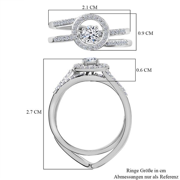 LUXURIANT SGL zertifizierte SI-GH Labor Diamant Ringe, 925 Silber rhodiniert - 0,50 ct. image number 7