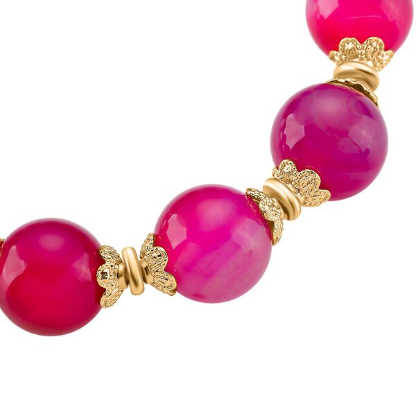 Flexibles, fuchsienfarbiges Achat Armband - 190 ct. image number 4