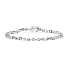 Lab Grown Diamant Armband ca. 19 cm 375 Weiß Goldca. 4.00 ct