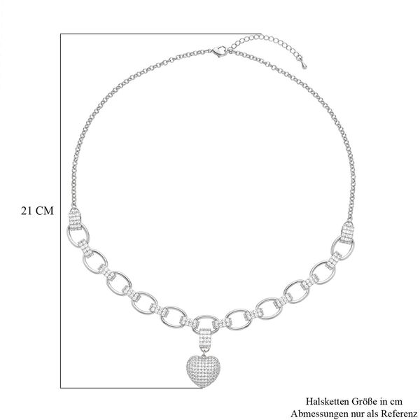 Wei&szlig;e Zirkonia Halskette, ca. 50 cm, Messing ca. 1,50 ct image number 4