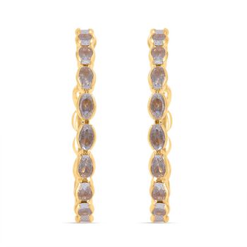 Wei&szlig;e Zirkonia Ohrringe, messing, goldfarben