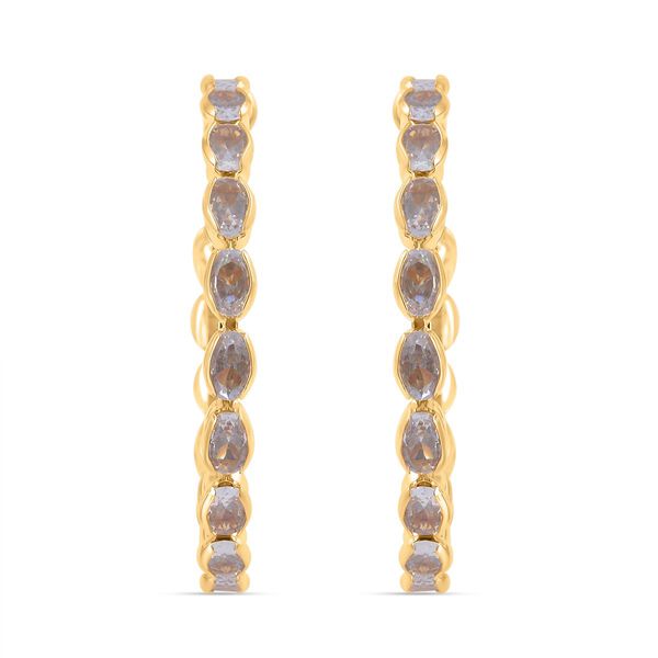 Wei&szlig;e Zirkonia Ohrringe, messing, goldfarben