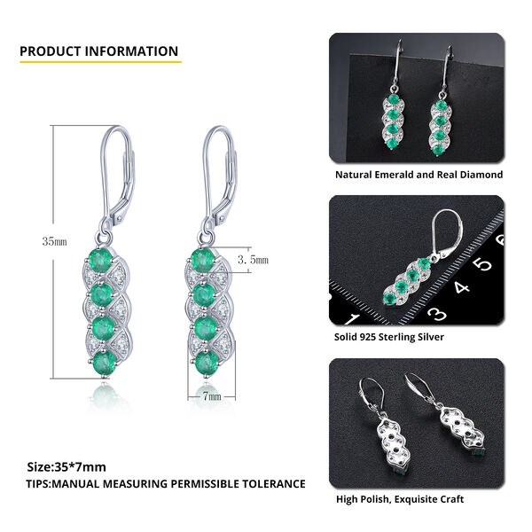 AAA Kagem sambische Smaragd und Zirkon-Ohrringe - 1,83 ct. image number 4