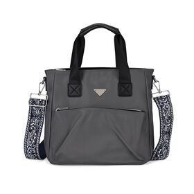 Praktischer Shopper mit verstellbarem Riemen, Schwarz