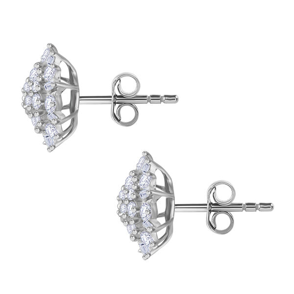 LUXURIANT SGL zertifizierte VS-EF Labor Diamant Ohrringe, 925 Silber platiniert - 1,12 ct. image number 2