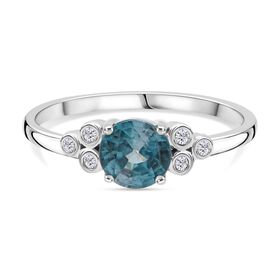 D'Joy AA Blauer Zirkon, Weißer Zirkon Ring 925 Silber rhodiniert (Größe 18.00) ca. 1,46 ct D'Joy AA Blauer Zirkon, Weißer Zirkon Ring 925 Silber rhodiniert (Größe 18.00) ca. 1,46 ct