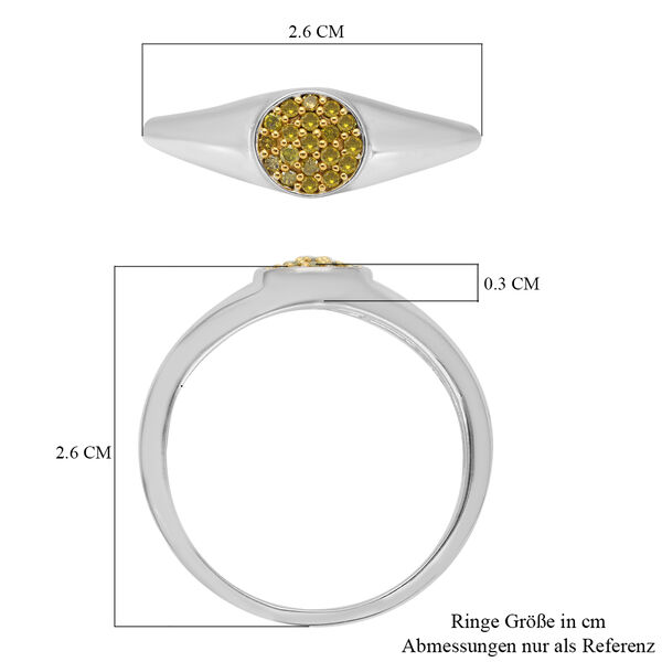 Gelber Diamant Ring 925 Silber platiniert  ca. 0,20 ct image number 6