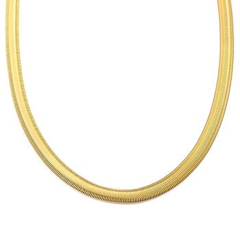 2er Set - Gliederkettendesign Armband und Halskette, Edelstahl, Goldfarben