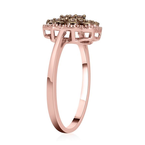 Nat&uuml;rlicher Champagner Diamant Ring, 925 Silber Ros&eacute;gold Vermeil (Gr&ouml;&szlig;e 16.00) ca. 0,26 ct image number 4