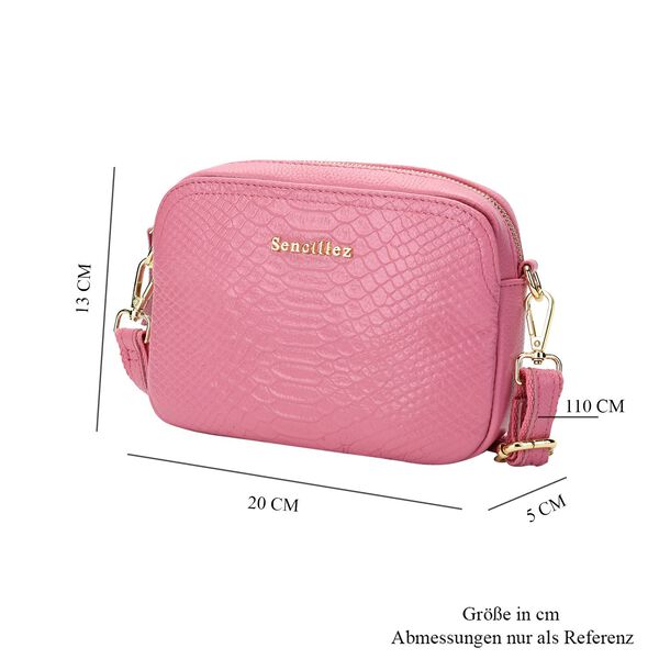 Sencillez Crossbody Tasche mit Schlangenhaut-Druck, Rosa image number 7
