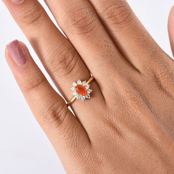 D'Joy AAA Blaze Feueropal und Zirkon Ring - 0,83 ct.