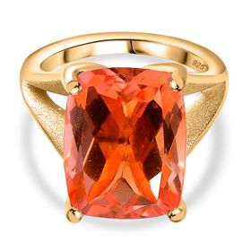 Padparadscha Quarz Triplett Ring, ca. 12,96 ct.
