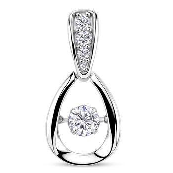 D'Joy 100 Facetten Moissanit Anh&auml;nger 925 Silber Platiniert ca. 0,62 ct.