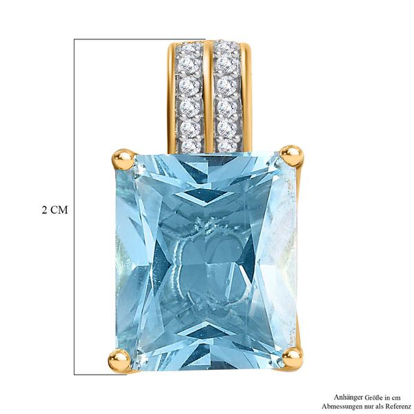 Himmelblauer Topas und Zirkon-Anh&auml;nger - 6,94 ct. image number 6