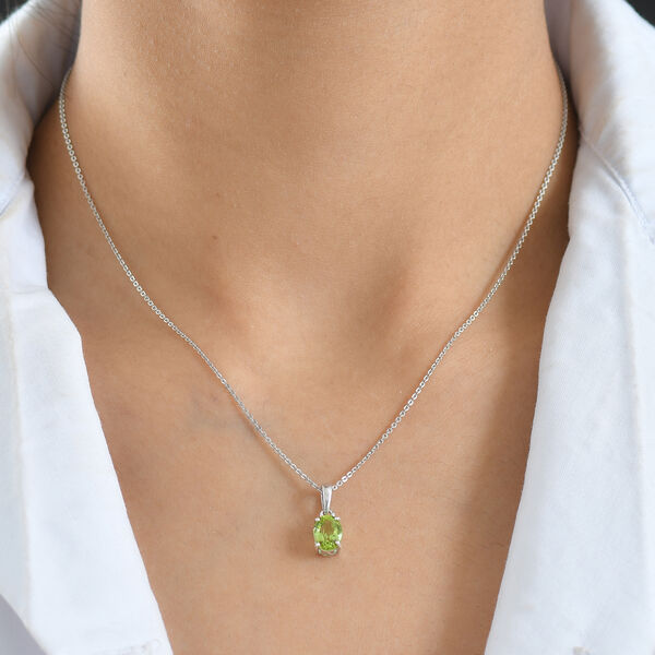 Peridot Anhänger 925 Silber rhodiniert ca. 1.33 ct image number 2