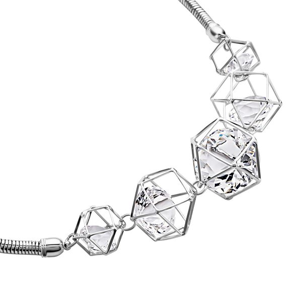 Wei&szlig;e Kristall-Halskette, 50 cm - 5 ct. image number 3