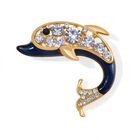 Schwarzer Kristall, Weißer Kristall Brosche emailliert