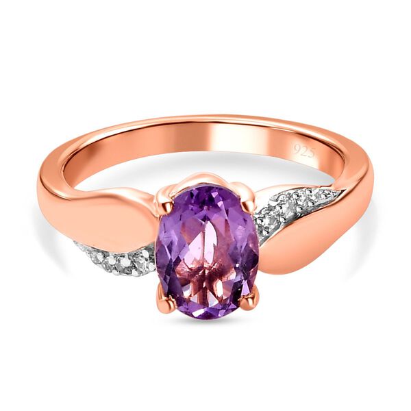 Rose De France Amethyst und Zirkon-Ring - 1,19 ct.