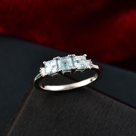 D'Joy blauer Zirkon und Diamant Ring - 1,63 ct.