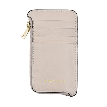 SENCILLEZ - Leder Portemonnaie mit RFID Schutz und 4 Kartenf&auml;chern, Hellgrau