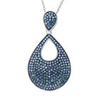 Blauer Diamant P Anhänger 925 Silber platiniert ca. 1,00 ct.