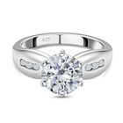 Moissanit Ring, 925 Silber platiniert, (Größe 17.00), ca. 1.90 ct