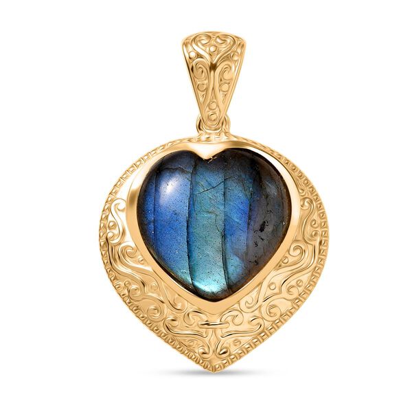 Labradorit Anh&auml;nger Messing Nickelfreies Messing ca. 20,28 ct.