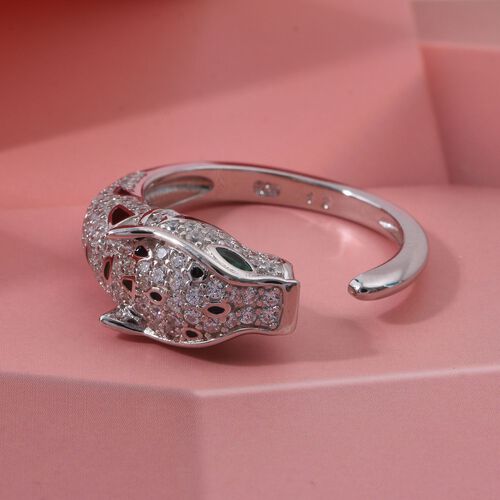 Lustro Stella Grüner Zirkonia, Weißer Zirkonia Ring 925 Silber rhodiniert (Größe 20.00) image number 1