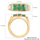 AA Kagem Sambischer Smaragd, weißer Zirkon Ring, 925 Silber Gelbgold Vermeil (Größe 21.00) ca. 1.40 ct image number 5