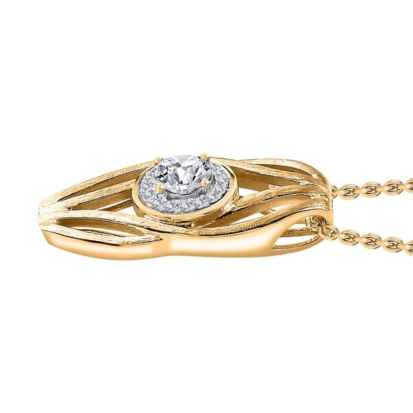 AA Moissanit Schmuckset 925 Silber 750 Gelbgold Vermeil ca. 0,59 ct. image number 4