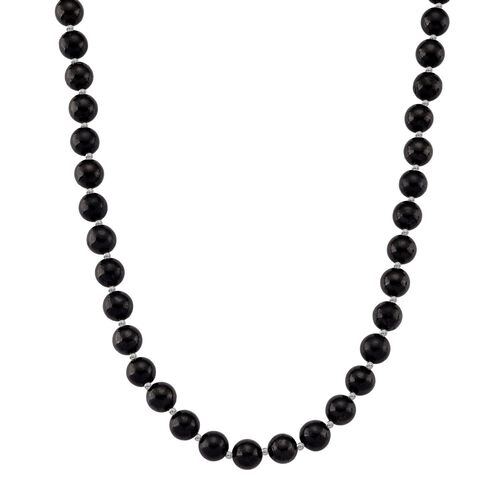 Shungit Halskette ca. 50 cm 925 Silber rhodiniert ca. 400,00 ct. image number 0