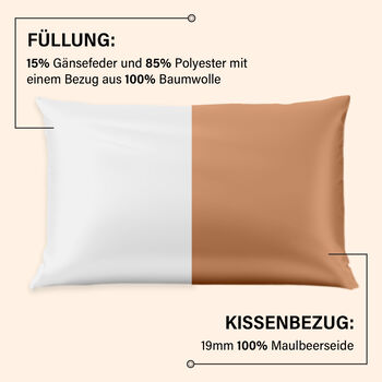 Serenity Night 100% Maulbeerseide Sommerseidendecke mit Seidenf&uuml;llung, Daunenkissen und Seidenkissenbezug, Ros&eacute;gold