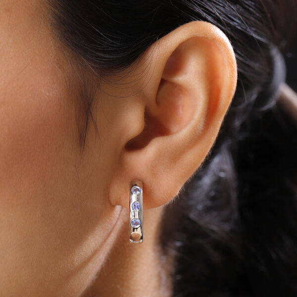 AA Tansanit Ohrringe 925 Silber platiniert ca. 0,50 ct image number 3