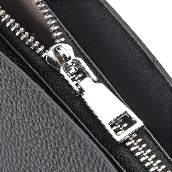 Echtleder Crossbody Tasche, mehrere Fächer, Reißverschluss vorne, 31 x 12.5 x 29 cm, Schwarz image number 7