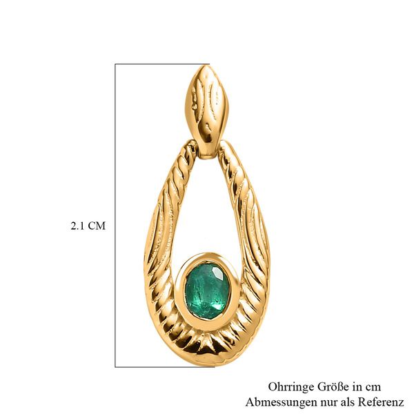AAA Smaragd Ohrringe, 925 Silber Gelbgold Vermeil, ca. 0.34 ct image number 5