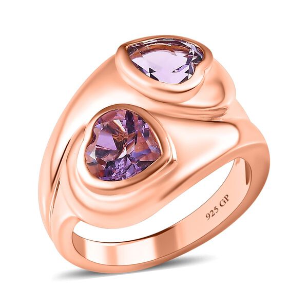 GP Amore Kollektion - Rose De France Amethyst und Kanchanaburi  blauer Saphir-Ring - 2,03 ct. image number 3