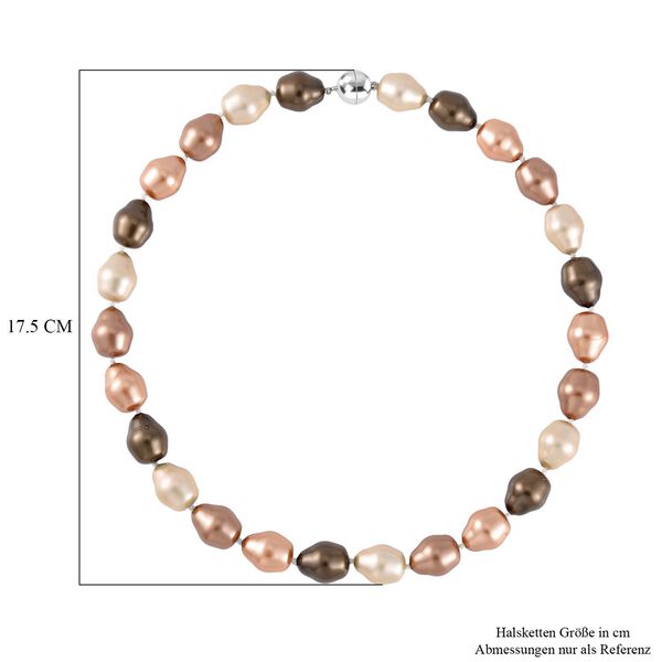 Mehrfarbige Muschelkernperlen Halskette, 50cm image number 5